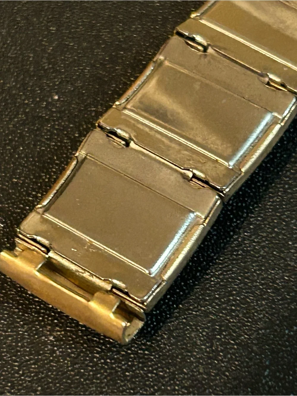 Men's Estate 40s 16mm Stone Wall 1/20 10kt Gold Filled Watch Band Lizard Leather